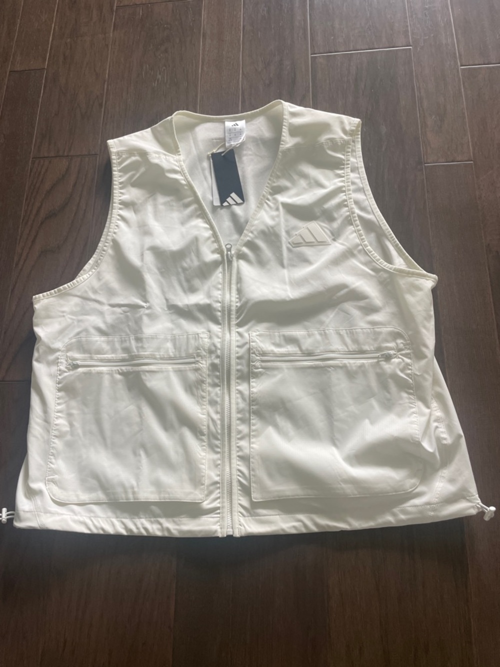 Adidas  Cream Zip Woven Utility Vest